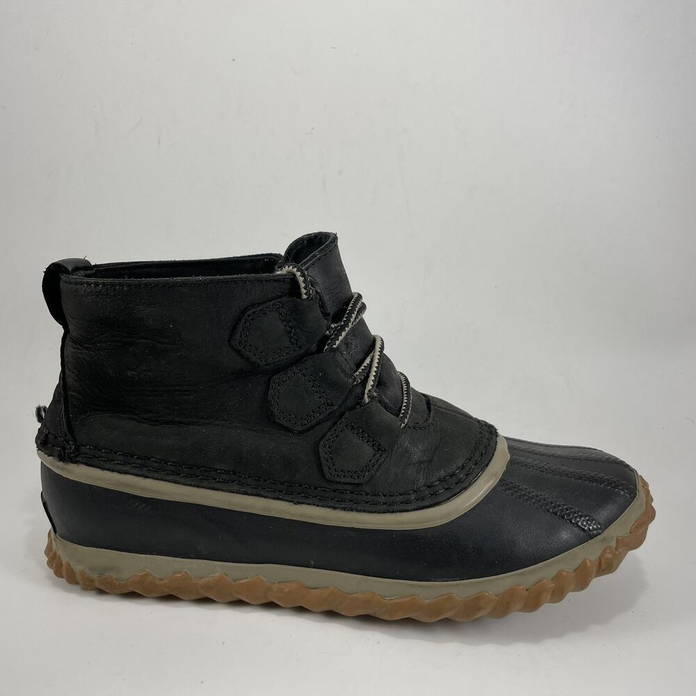 Sorel Out N About Duck Boots Womens Size 6 Ankle Booties Waterproof Rain Black